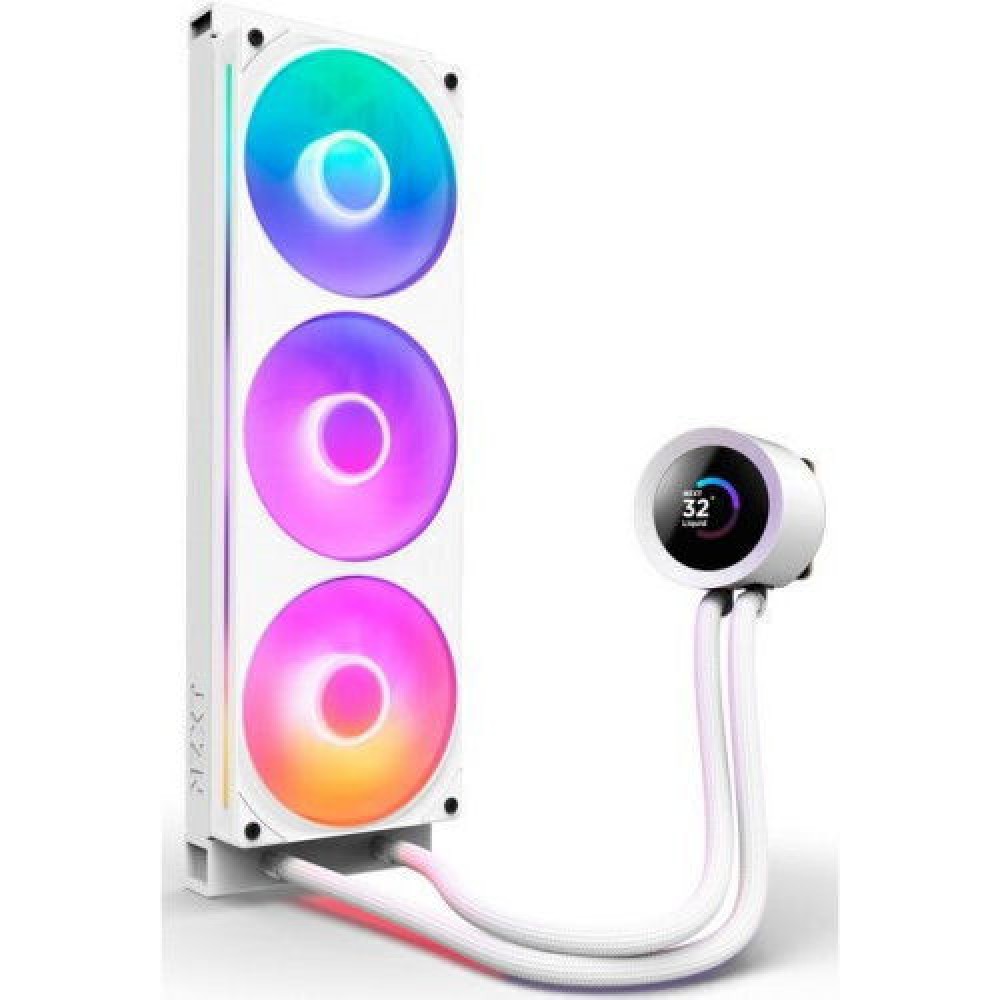 NZXT Kraken Plus Υδρόψυξη Επεξεργαστή Τριπλού Ανεμιστήρα 120mm για Socket AM4/AM5/1700/1200/115x με RGB Φωτισμό Λευκή