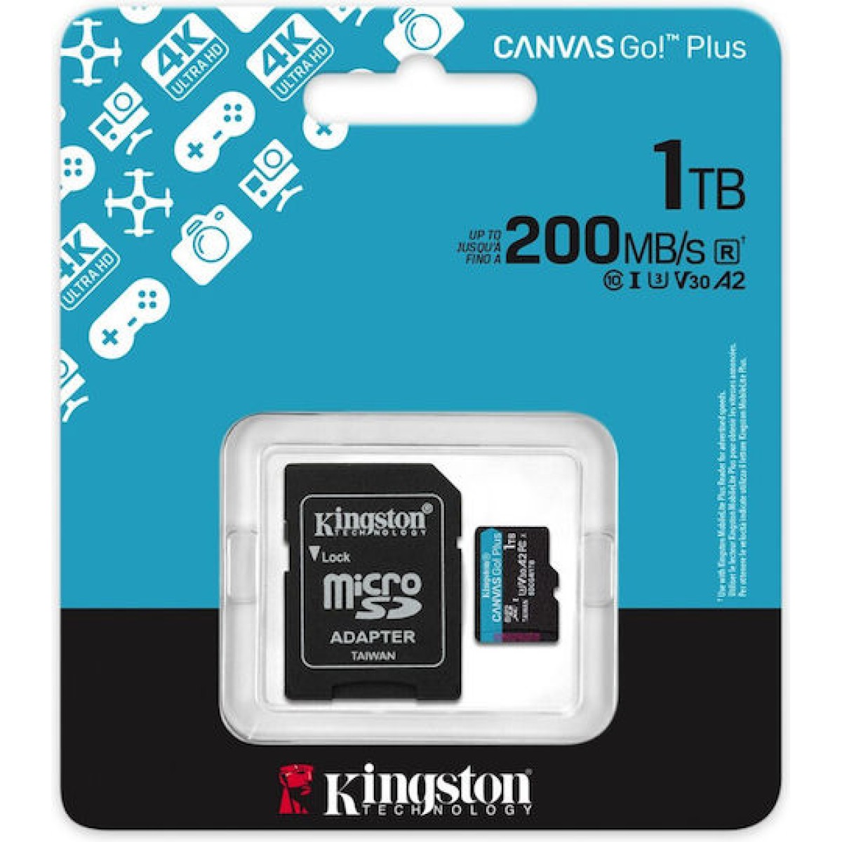 Kingston Canvas Go Plus microSDXC 1.0TB Class 10 U3 V30 A2 με αντάπτορα