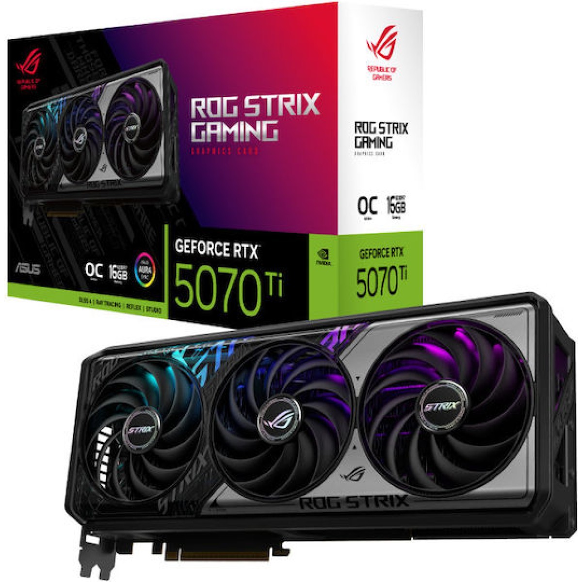 Asus GeForce RTX 5070 Ti 16GB GDDR7 ROG Strix OC Edition Κάρτα Γραφικών