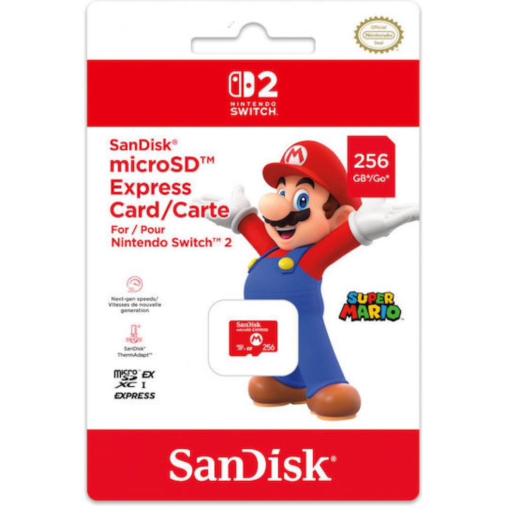 Sandisk Nintendo Switch 2 Mario Logo microSDXC 256GB