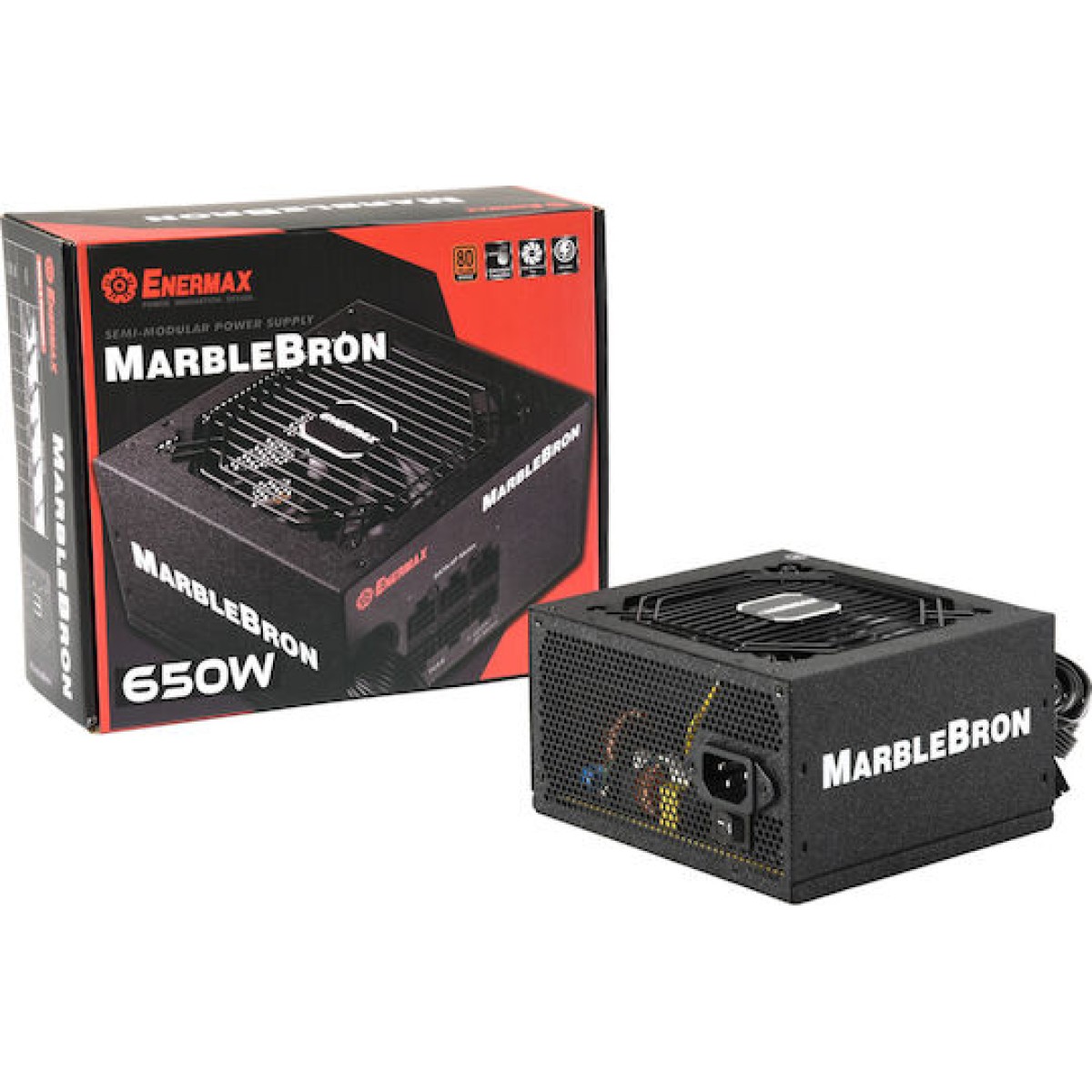 Enermax MarbleBron 650W Μαύρο Τροφοδοτικό Υπολογιστή Semi Modular 80 Plus Bronze