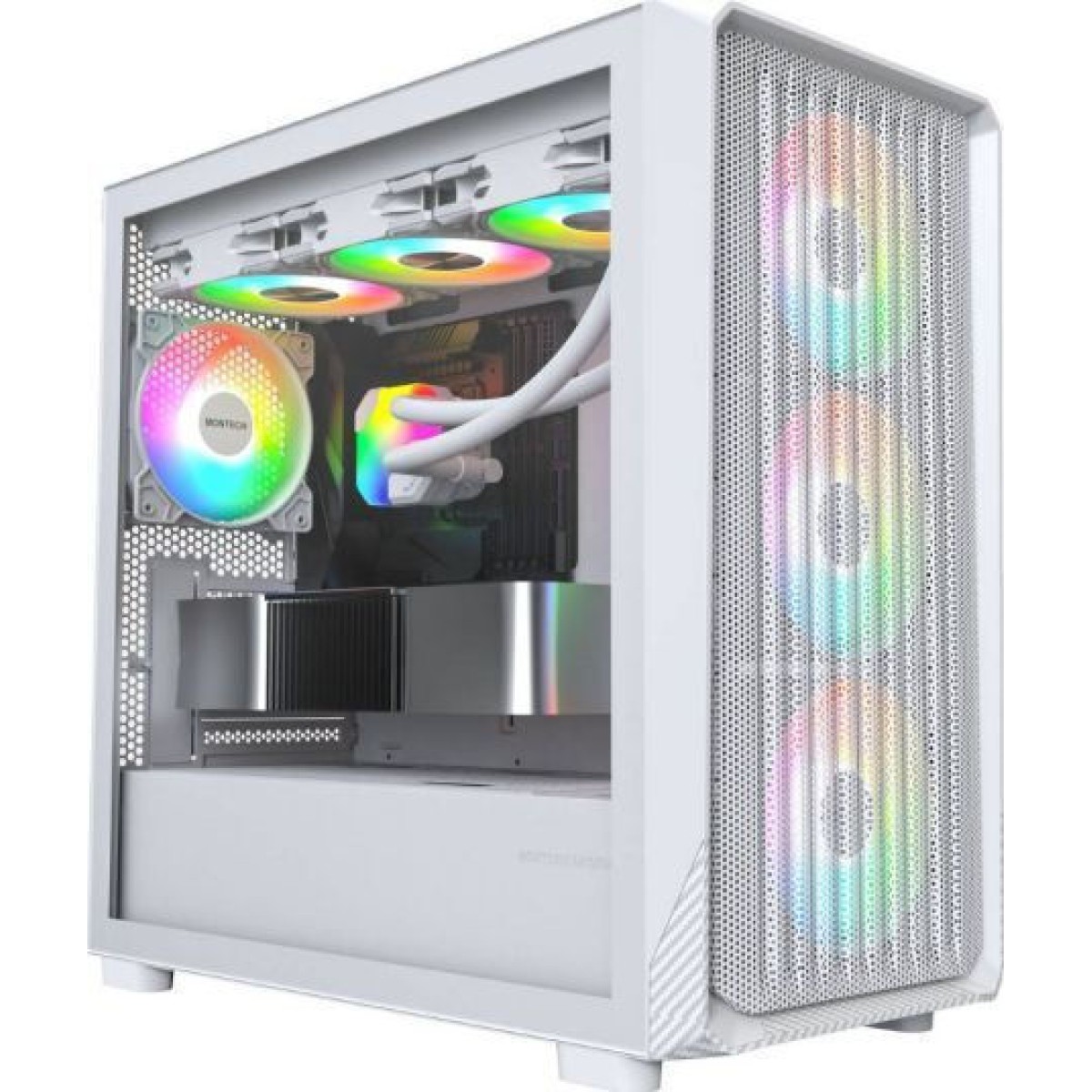 Montech X5M Gaming Mini Tower Κουτί Υπολογιστή με Πλαϊνό Παράθυρο και ARGB Φωτισμό Λευκό