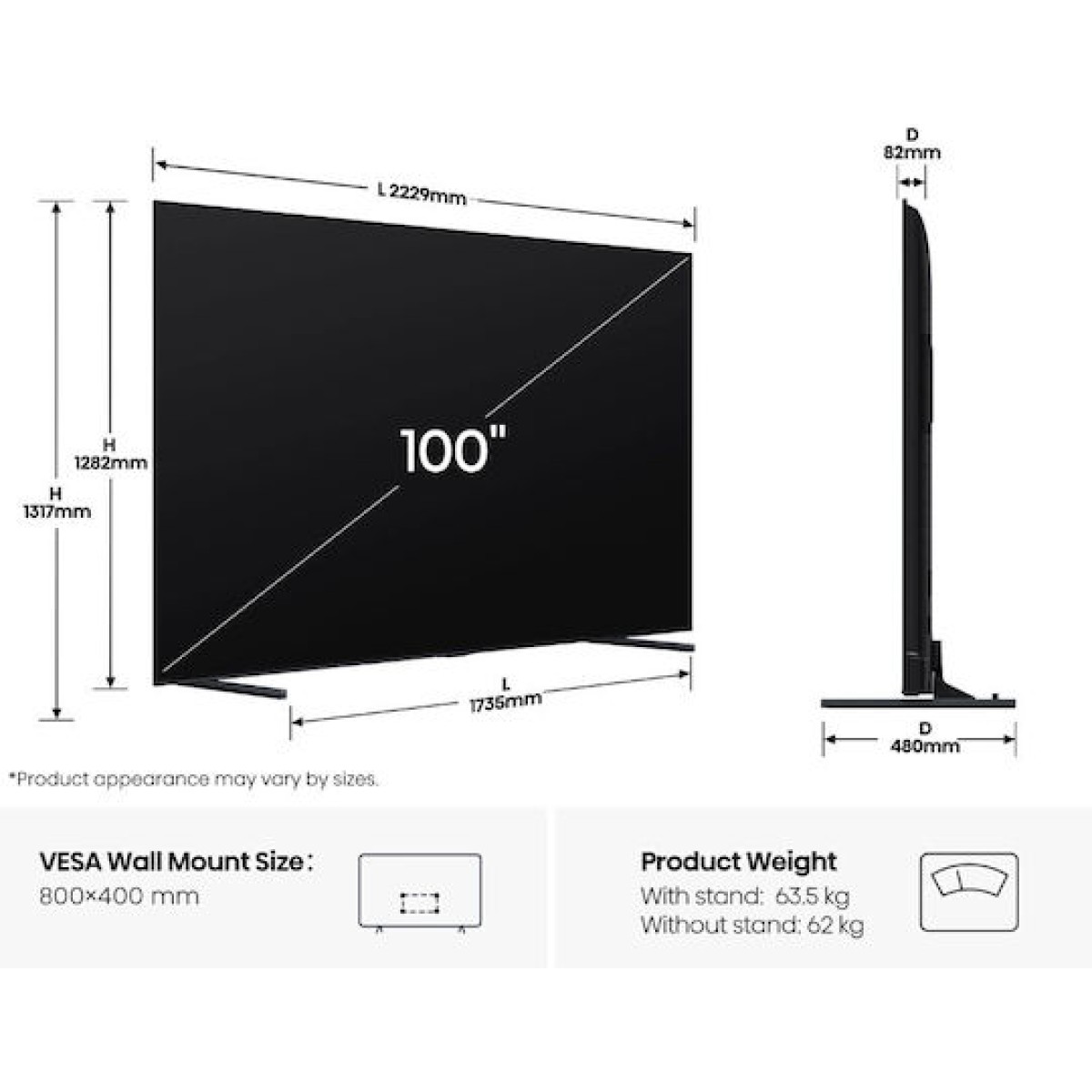 Hisense Smart Τηλεόραση 100