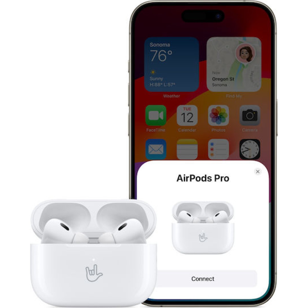 Apple AirPods Pro 2 με MagSafe Charging Case (USB‑C) In-ear Bluetooth Handsfree Ακουστικά με Αντοχή στον Ιδρώτα και Θήκη Φόρτισης Λευκά