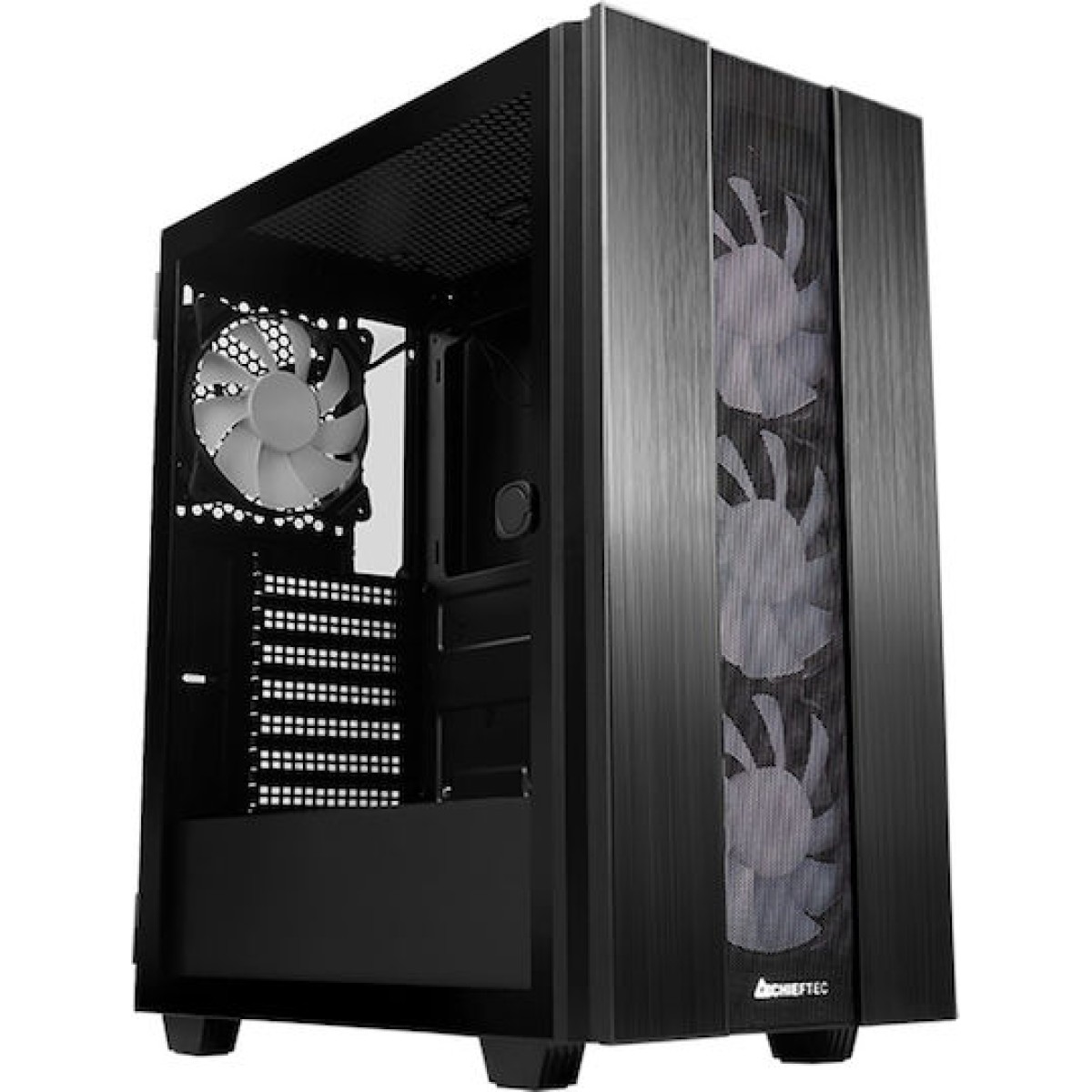 Chieftec Hunter 2 Gaming Midi Tower Κουτί Υπολογιστή με Πλαϊνό Παράθυρο και RGB Φωτισμό Μαύρο