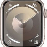 Apple Watch Series 9 Aluminium 45mm Αδιάβροχο με Παλμογράφο (Starlight με Starlight Sport Band (S/M))