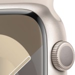 Apple Watch Series 9 Aluminium 45mm Αδιάβροχο με Παλμογράφο (Starlight με Starlight Sport Band (S/M))