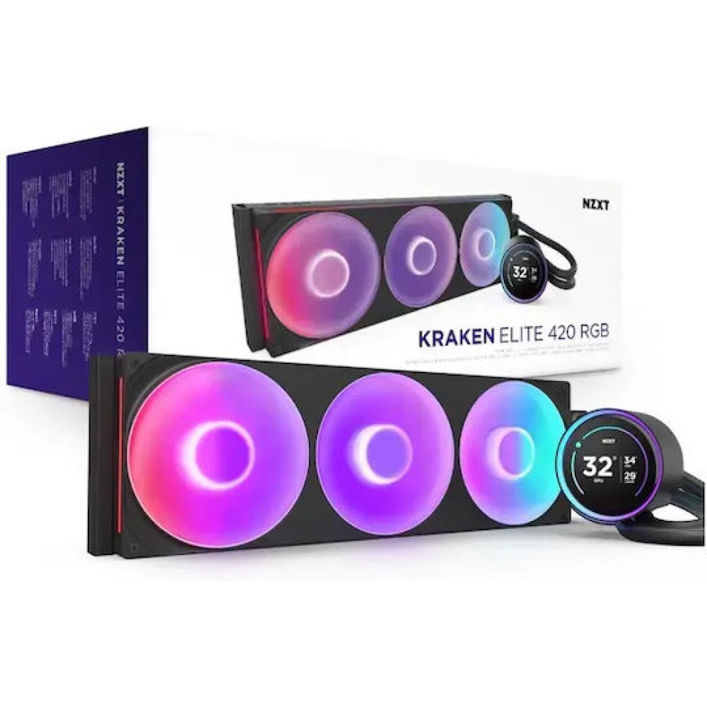NZXT Kraken Elite 420 RGB Υδρόψυξη Επεξεργαστή Τριπλού Ανεμιστήρα 120mm για Socket AM4/AM5/1700/1200/115x