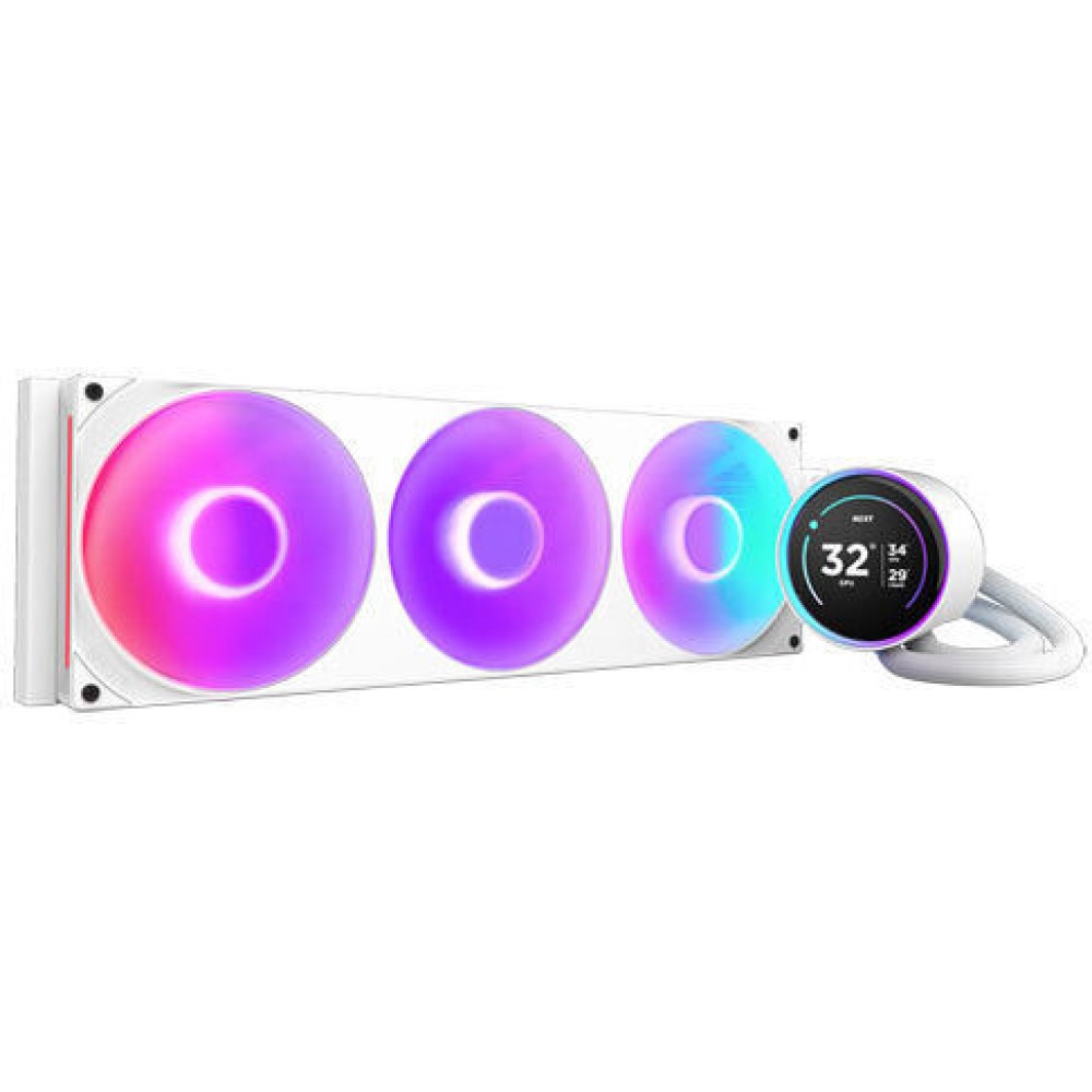 NZXT Kraken Elite 420 RGB Υδρόψυξη Επεξεργαστή Τριπλού Ανεμιστήρα 120mm για Socket AM4/AM5/1700/1200/115x Λευκή