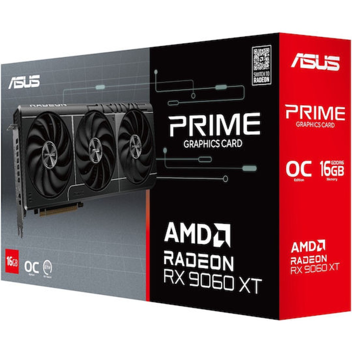 Asus Radeon RX 9060 XT 16GB GDDR6 Prime OC Edition Κάρτα Γραφικών