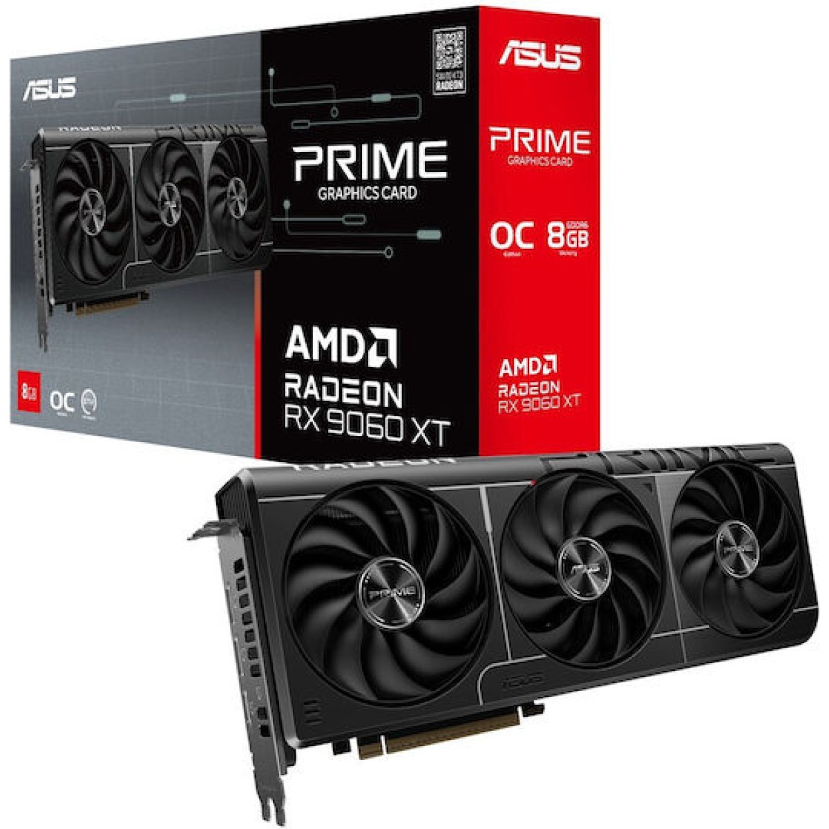 Asus Radeon RX 9060 XT 8GB GDDR6 Prime OC Κάρτα Γραφικών