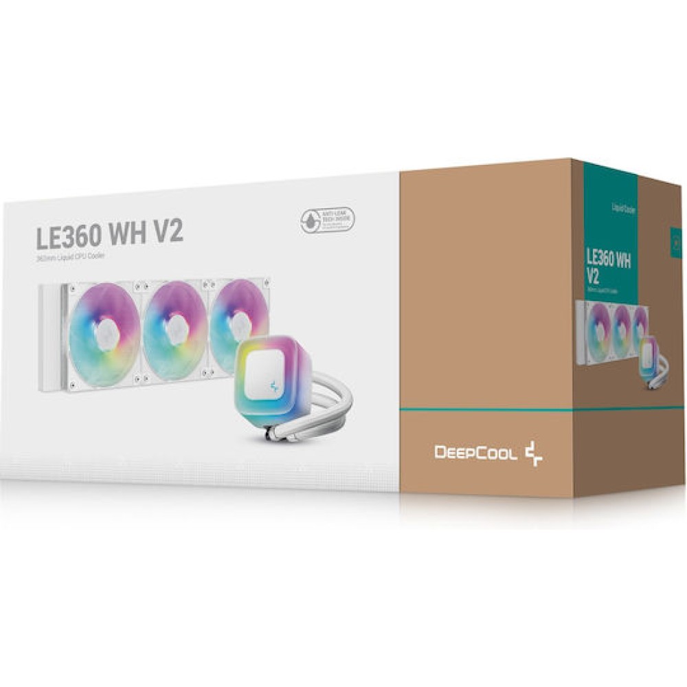 Deepcool LE360 WH (v2) Υδρόψυξη Επεξεργαστή Τριπλού Ανεμιστήρα 120mm για Socket 1700/1200/115x με Λευκό Φωτισμό Λευκή