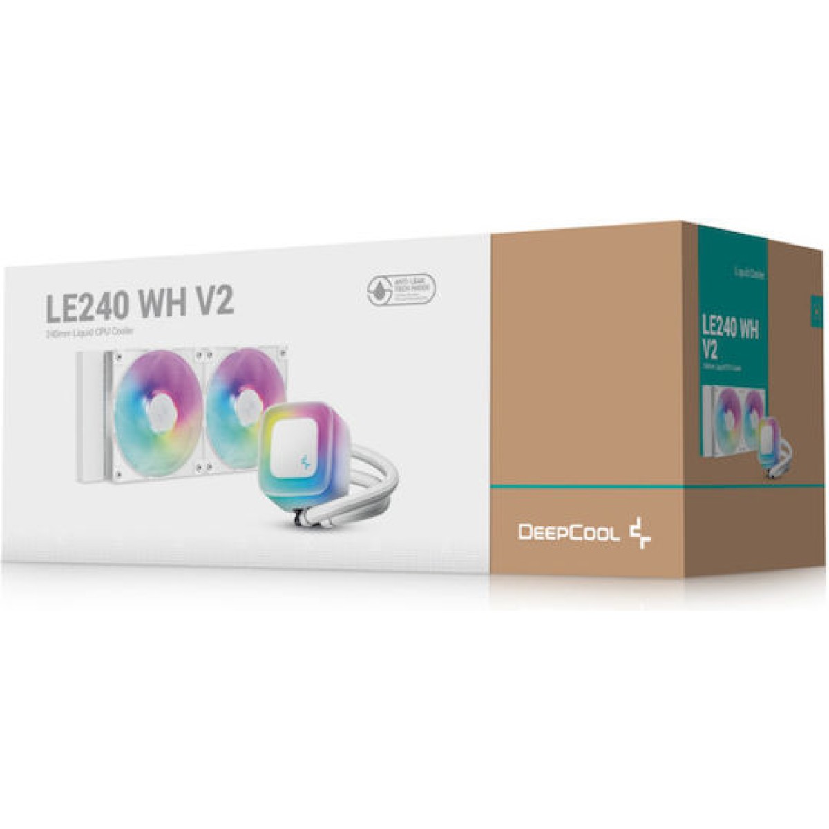 Deepcool LE240 (v2) Υδρόψυξη Επεξεργαστή Διπλού Ανεμιστήρα 120mm για Socket AM4/AM5/1700/1200 με ARGB Φωτισμό Λευκή