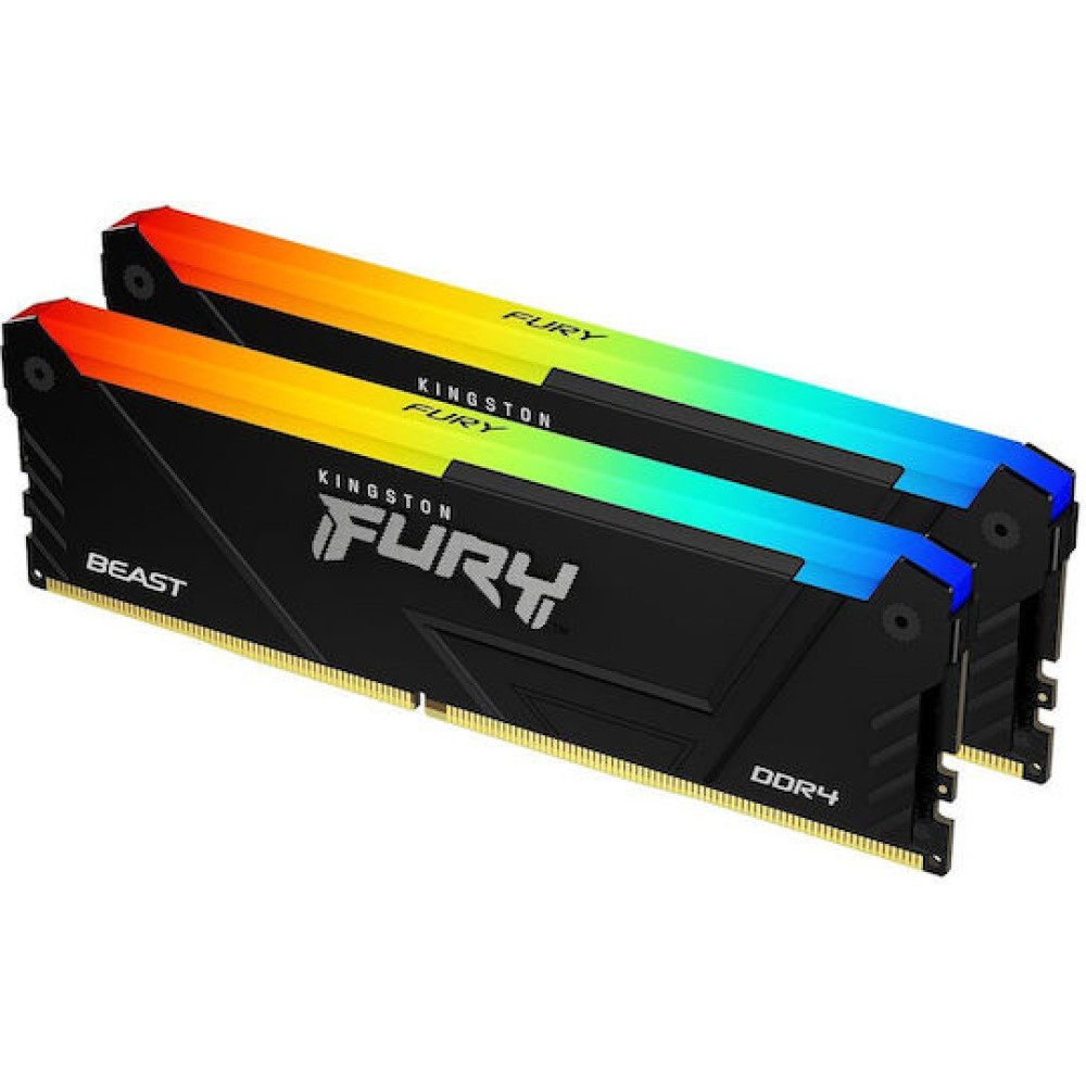 Kingston Fury Beast DDR4 16GB RAM με 2x8GB Modules και Ταχύτητα 3200 για Desktop