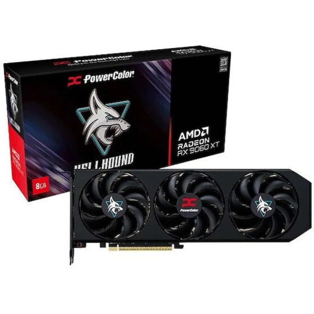 PowerColor Radeon RX 9060 XT 8GB GDDR6 Hellhound Κάρτα Γραφικών