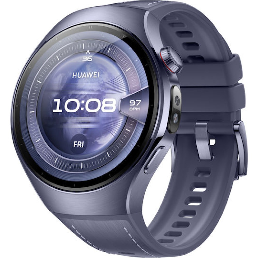 Huawei Watch 5 Titanium 46mm Αδιάβροχο με eSIM και Παλμογράφο (Μωβ)