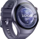 Huawei Watch 5 Titanium 46mm Αδιάβροχο με eSIM και Παλμογράφο (Μωβ)