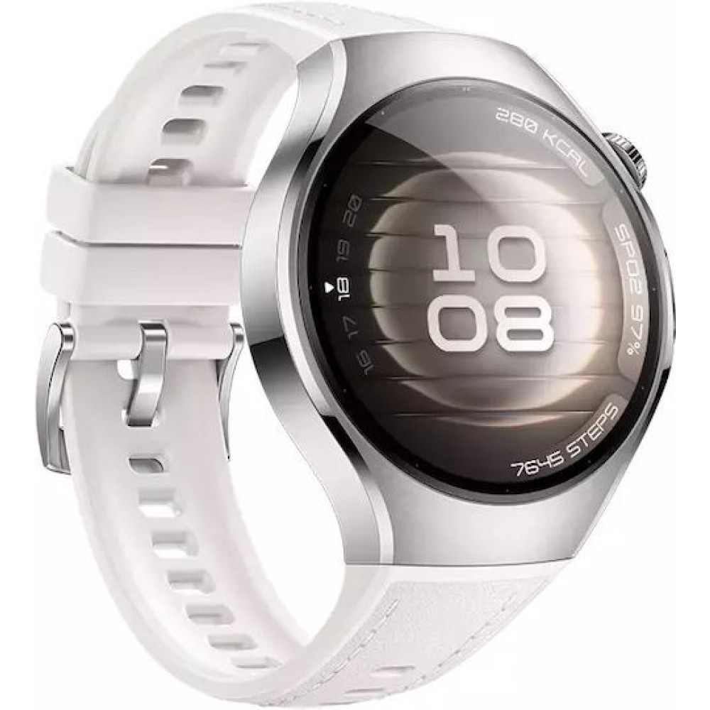 Huawei Watch 5 Stainless Steel 42mm Αδιάβροχο με eSIM και Παλμογράφο (Λευκό)