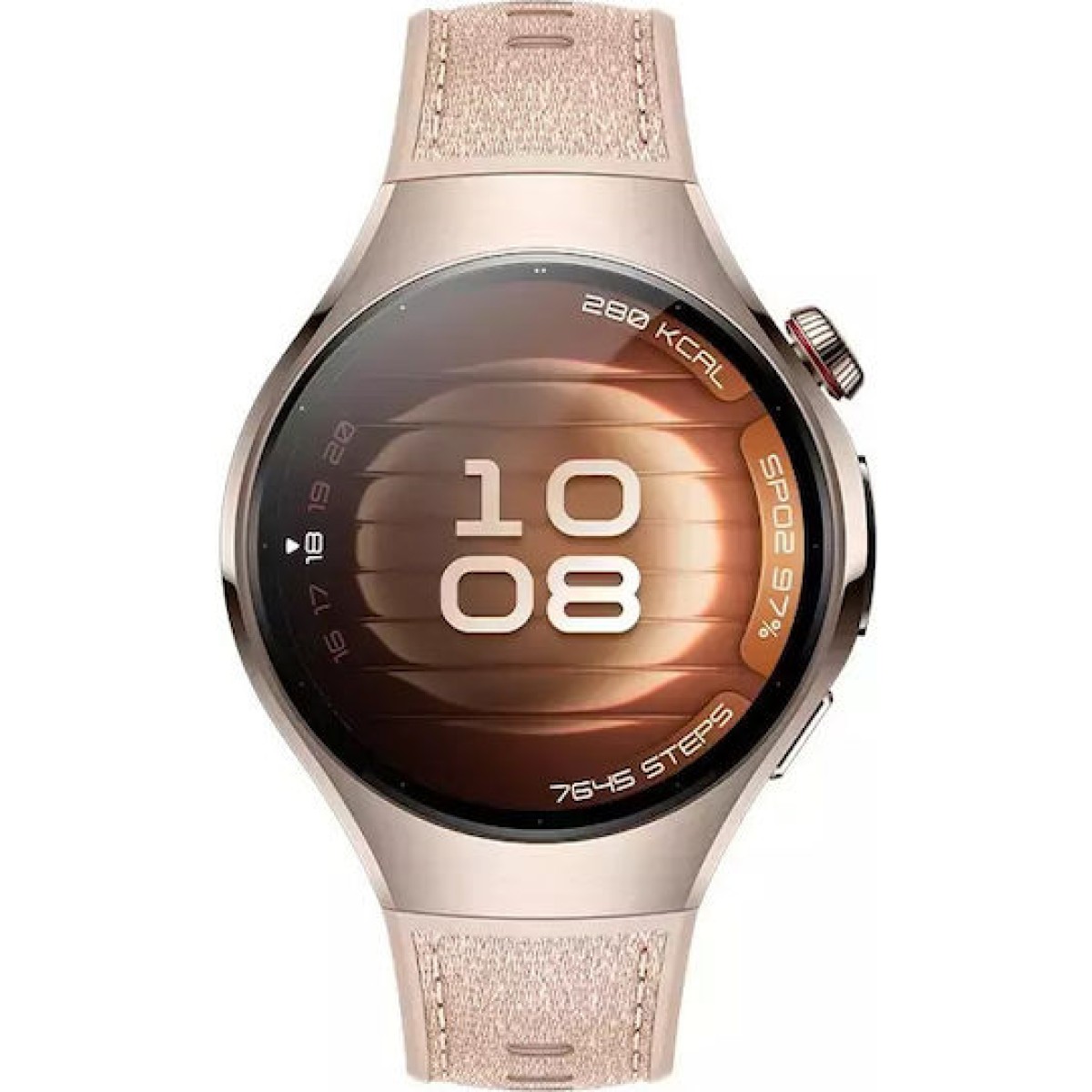 Huawei Watch 5 Stainless Steel 42mm Αδιάβροχο με eSIM και Παλμογράφο (Μπεζ)