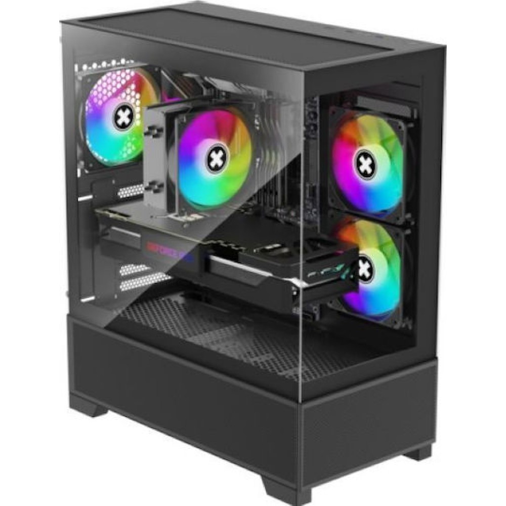 Xilence Xilent Beam XG172 Midi Tower Κουτί Υπολογιστή με Πλαϊνό Παράθυρο και ARGB Φωτισμό Μαύρο
