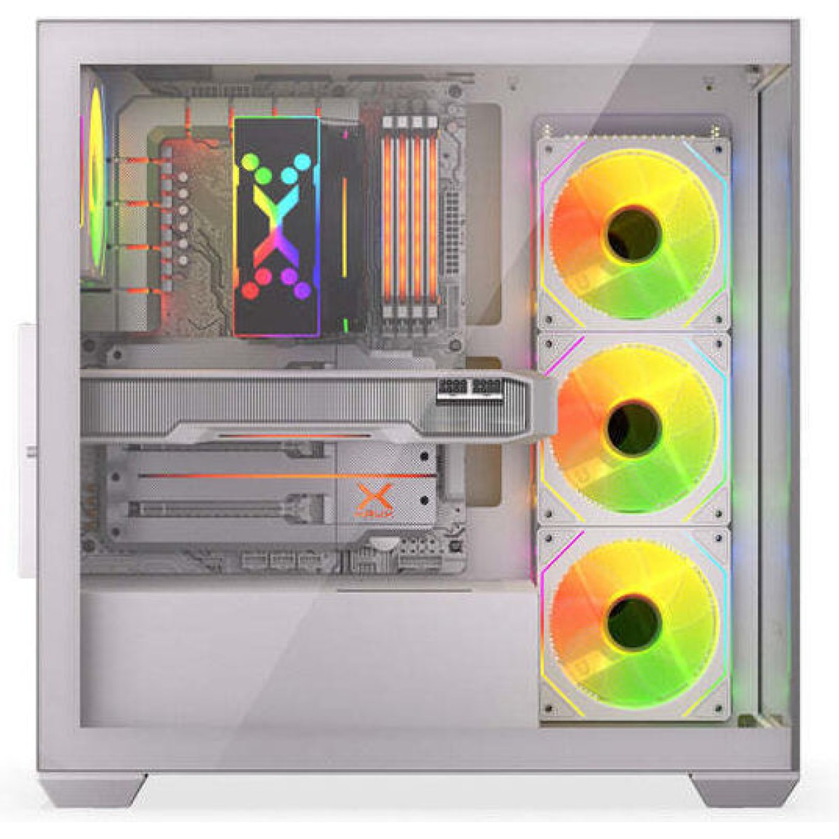 Krux Exo Gaming Midi Tower Κουτί Υπολογιστή με Πλαϊνό Παράθυρο και ARGB Φωτισμό Λευκό