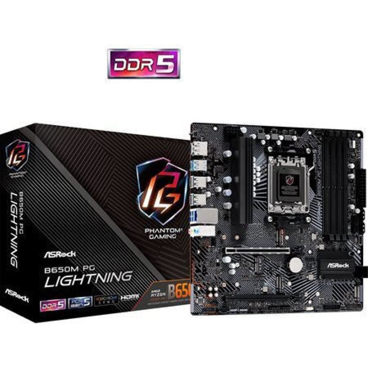 ASRock B650M PG Lightning Motherboard Micro ATX με AMD AM5 Socket 90-MXBMV0-A0UAYZ