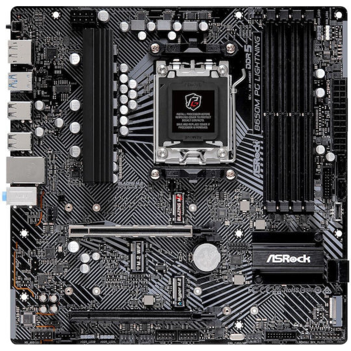 ASRock B650M PG Lightning Motherboard Micro ATX με AMD AM5 Socket 90-MXBMV0-A0UAYZ