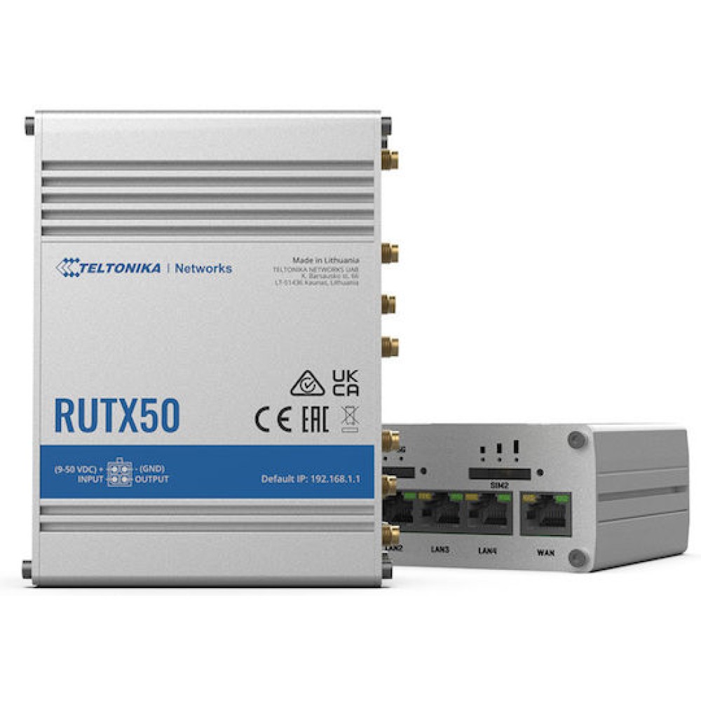 Teltonika RUTX50 Ασύρματο 5G Mobile Router Wi‑Fi 5 με 4 Θύρες Gigabit Ethernet