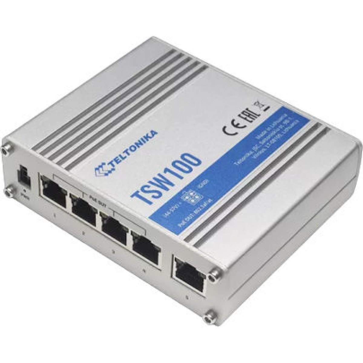 Teltonika TSW100 Switch 5x RJ45 1000Mb/s, 4x PoE