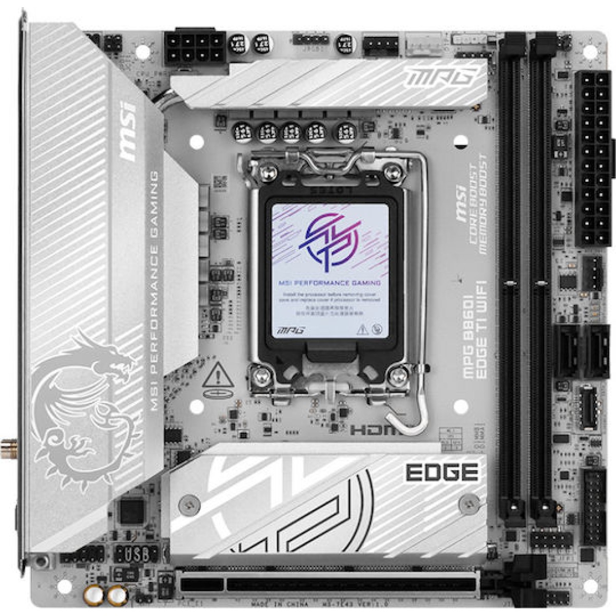 MSI MPG B860I EDGE TI WIFI Motherboard Mini ITX με Intel 1851 Socket 7E43-001R