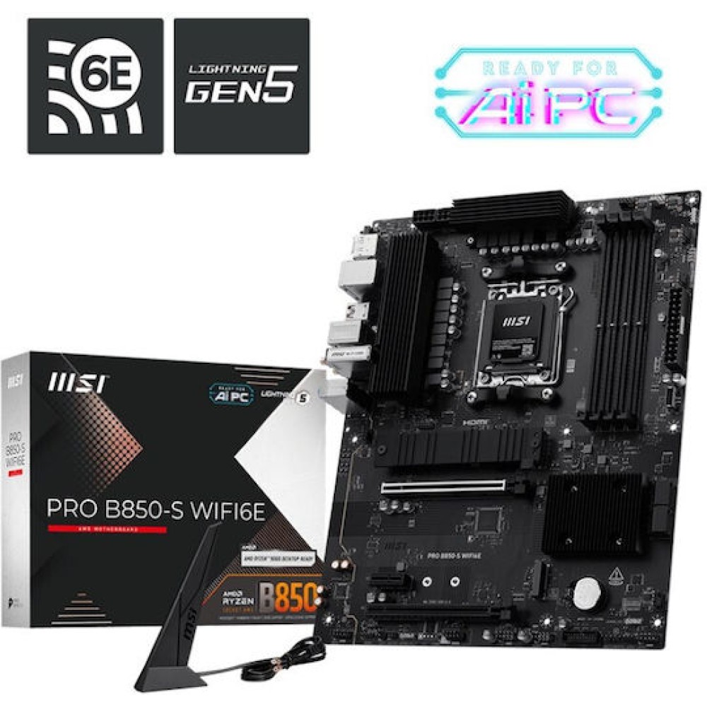 MSI PRO B850-S WIFI6E Motherboard ATX με AMD AM5 Socket