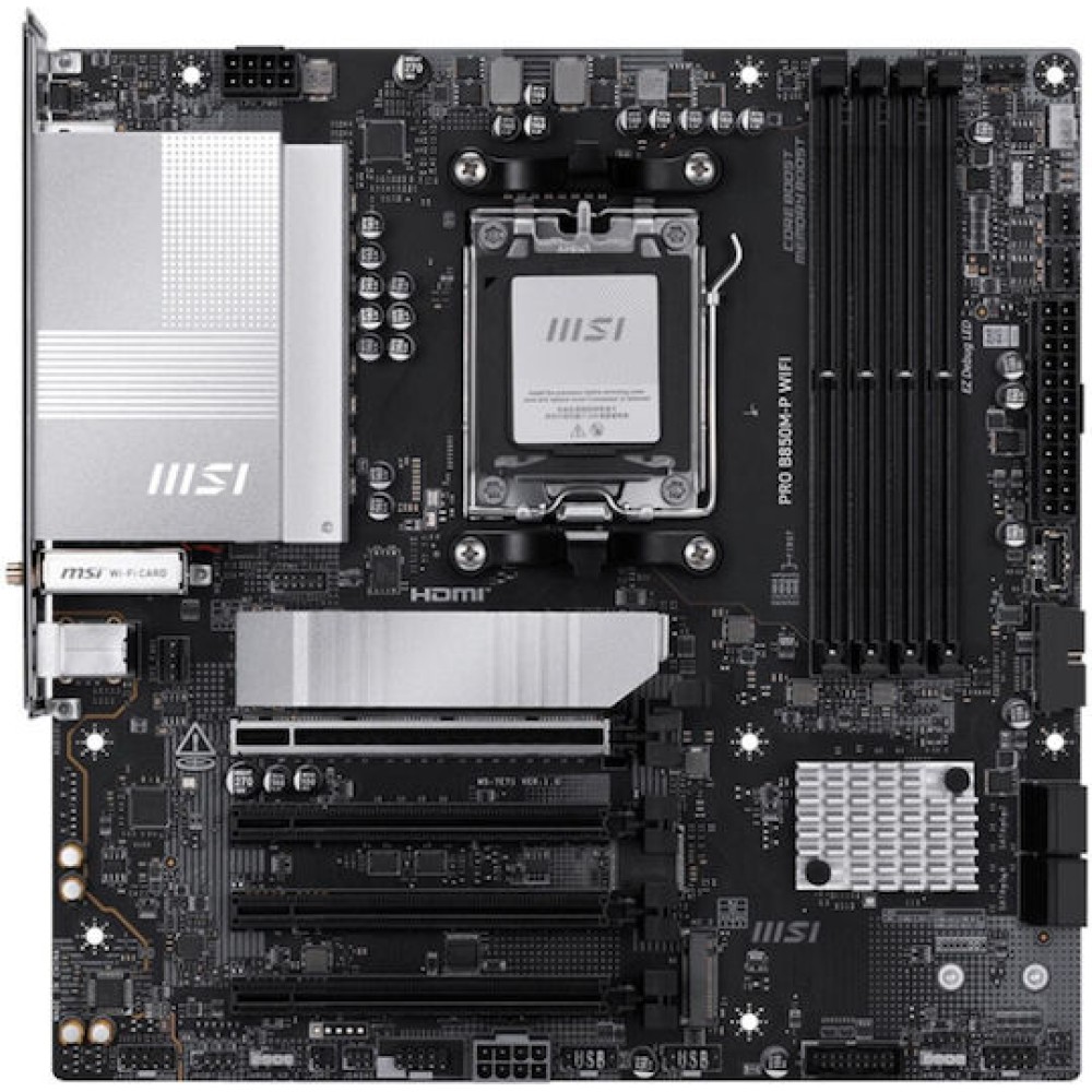 MSI Pro B850M-P Wifi Motherboard Micro ATX με AMD AM5 Socket 7E71-001R