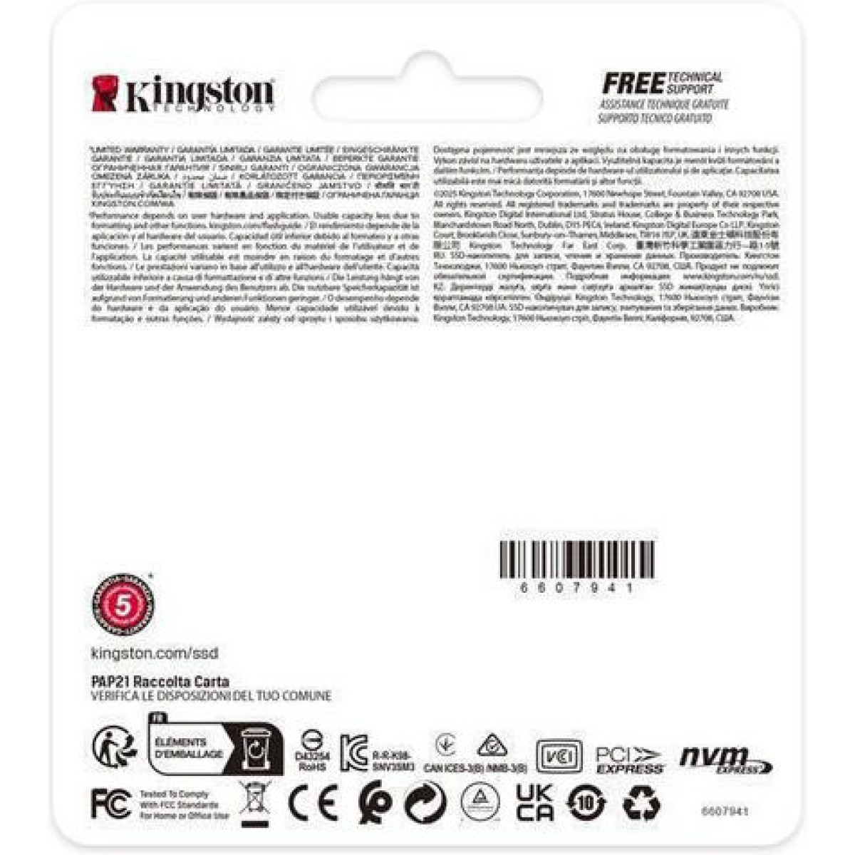 Kingston NV3 SSD 500GB M.2 NVMe PCI Express 4.0