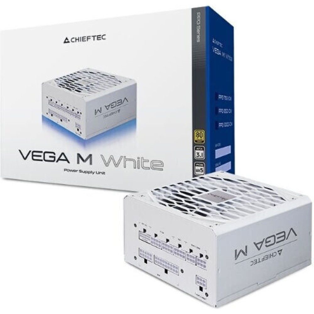 Chieftec VEGA M 750W Λευκό Τροφοδοτικό Υπολογιστή Full Modular 80 Plus Gold