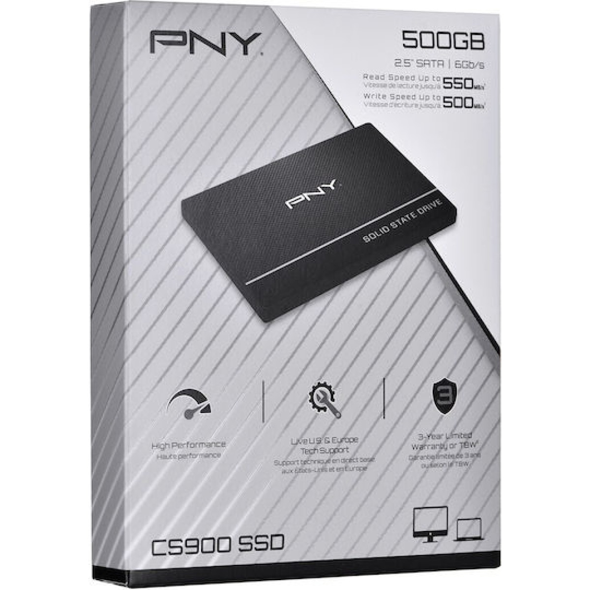 PNY CS900 SSD 500GB 2.5'' SATA III