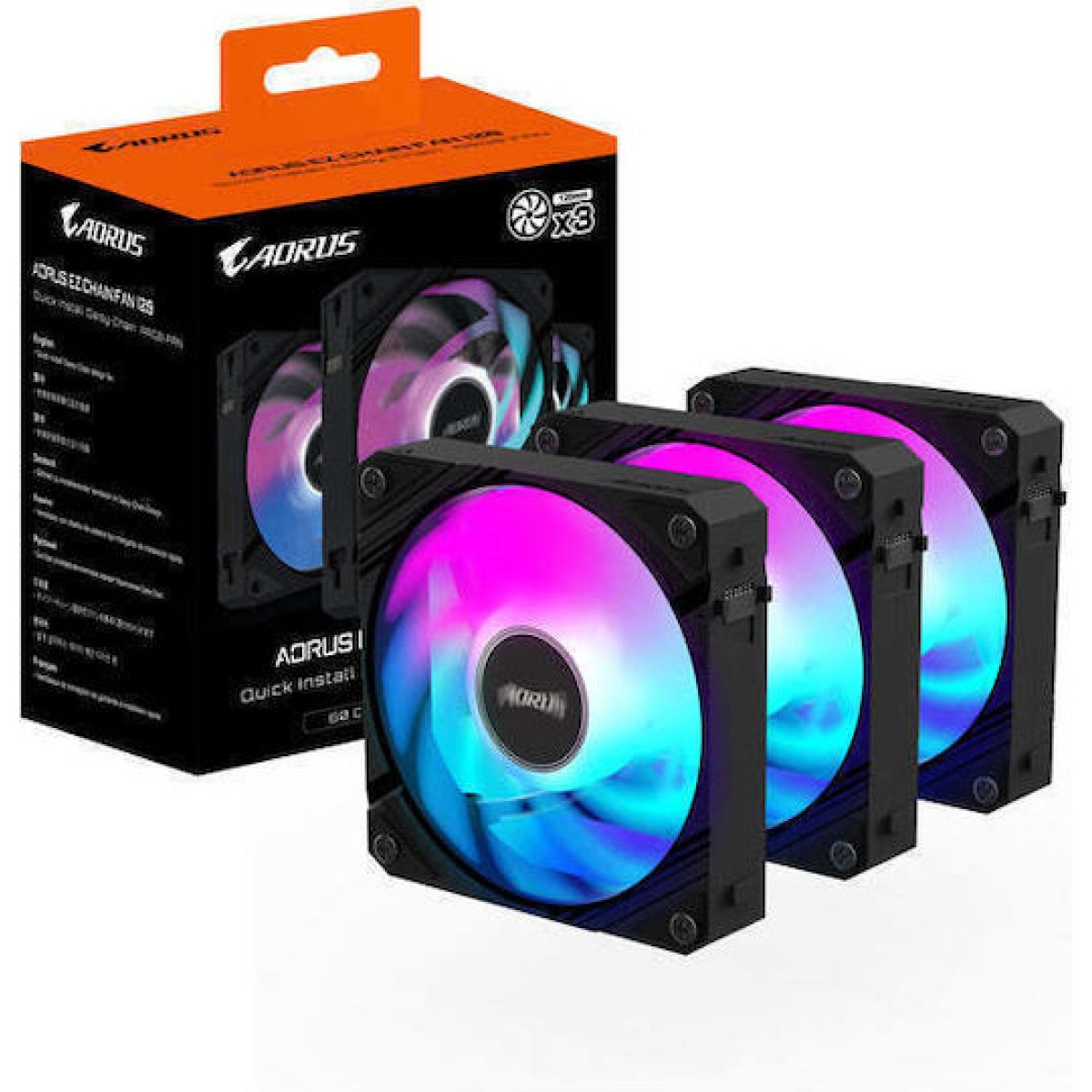 Gigabyte Aorus EZ Chain Fan 120 Case Fan με ARGB Φωτισμό 3τμχ