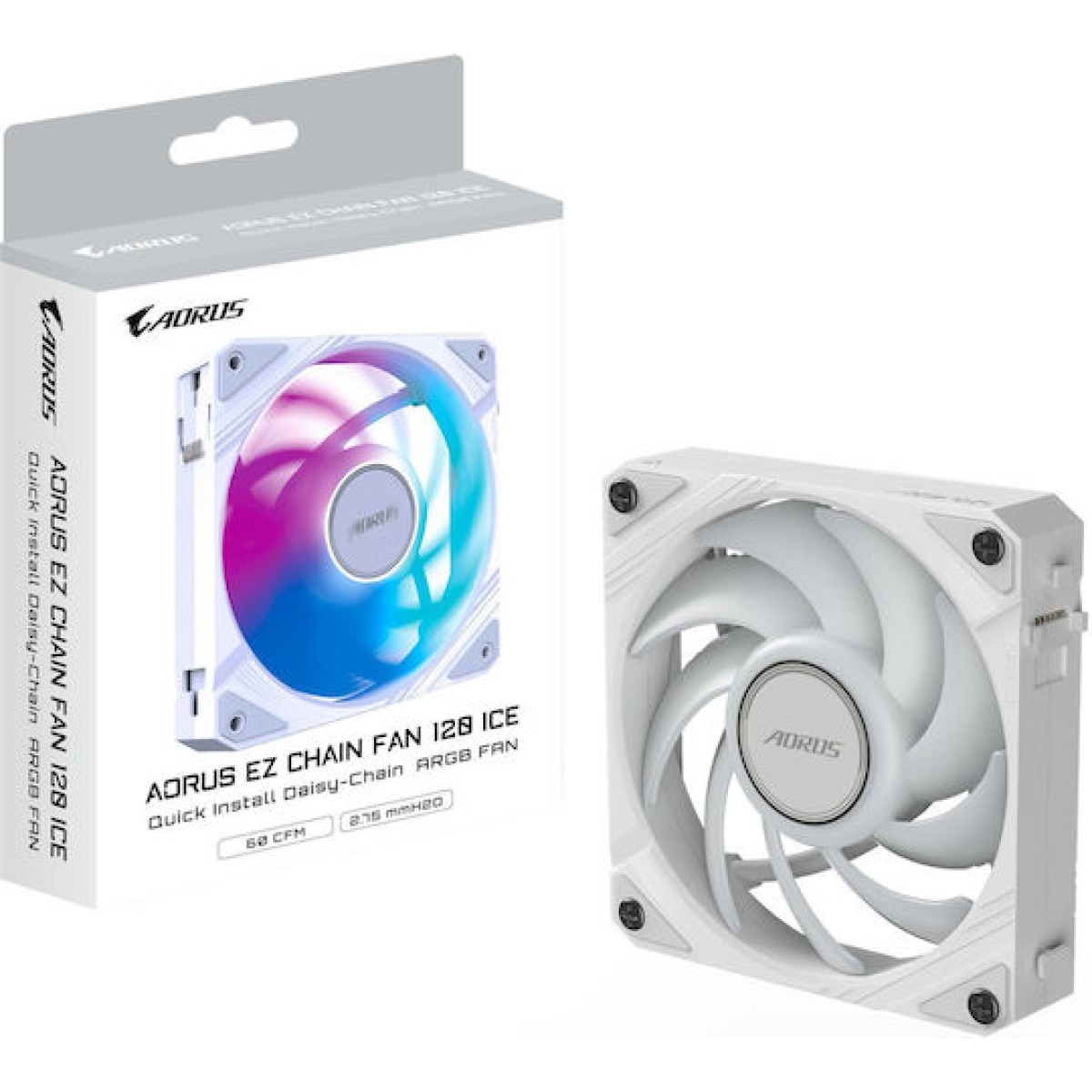 Gigabyte AORUS EZ CHAIN Case Fan 120mm με Λευκό Φωτισμό Λευκό