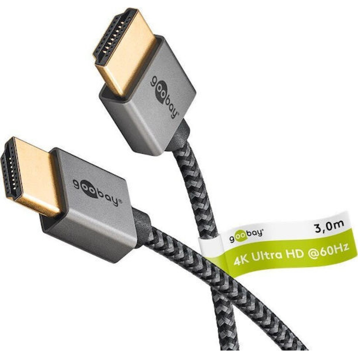 Goobay HDMI 2.0 Cable HDMI male - HDMI male 3m Γκρι