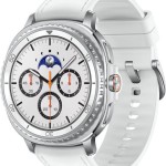 Samsung Galaxy Watch8 Classic Stainless Steel 46mm Αδιάβροχο με Παλμογράφο (Λευκό)