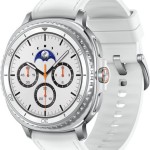 Samsung Galaxy Watch8 Classic LTE Stainless Steel 46mm Αδιάβροχο με eSIM και Παλμογράφο (Λευκό)
