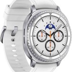 Samsung Galaxy Watch8 Classic LTE Stainless Steel 46mm Αδιάβροχο με eSIM και Παλμογράφο (Λευκό)