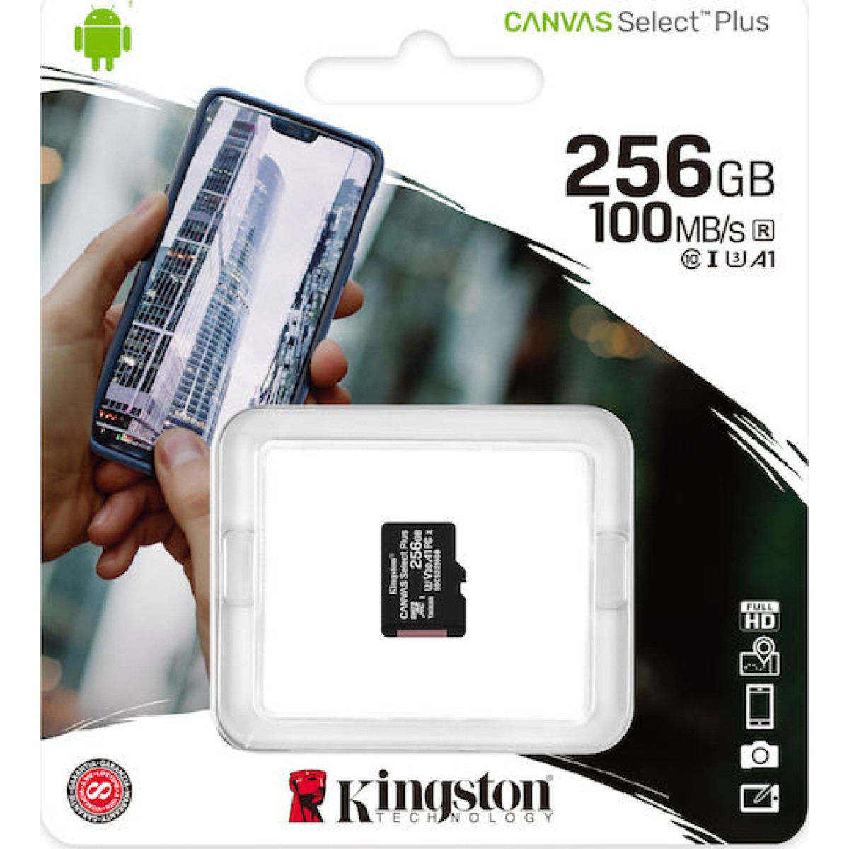 Kingston Canvas Select Plus microSDXC 256GB Class 10 U3 V30 A1 UHS-I