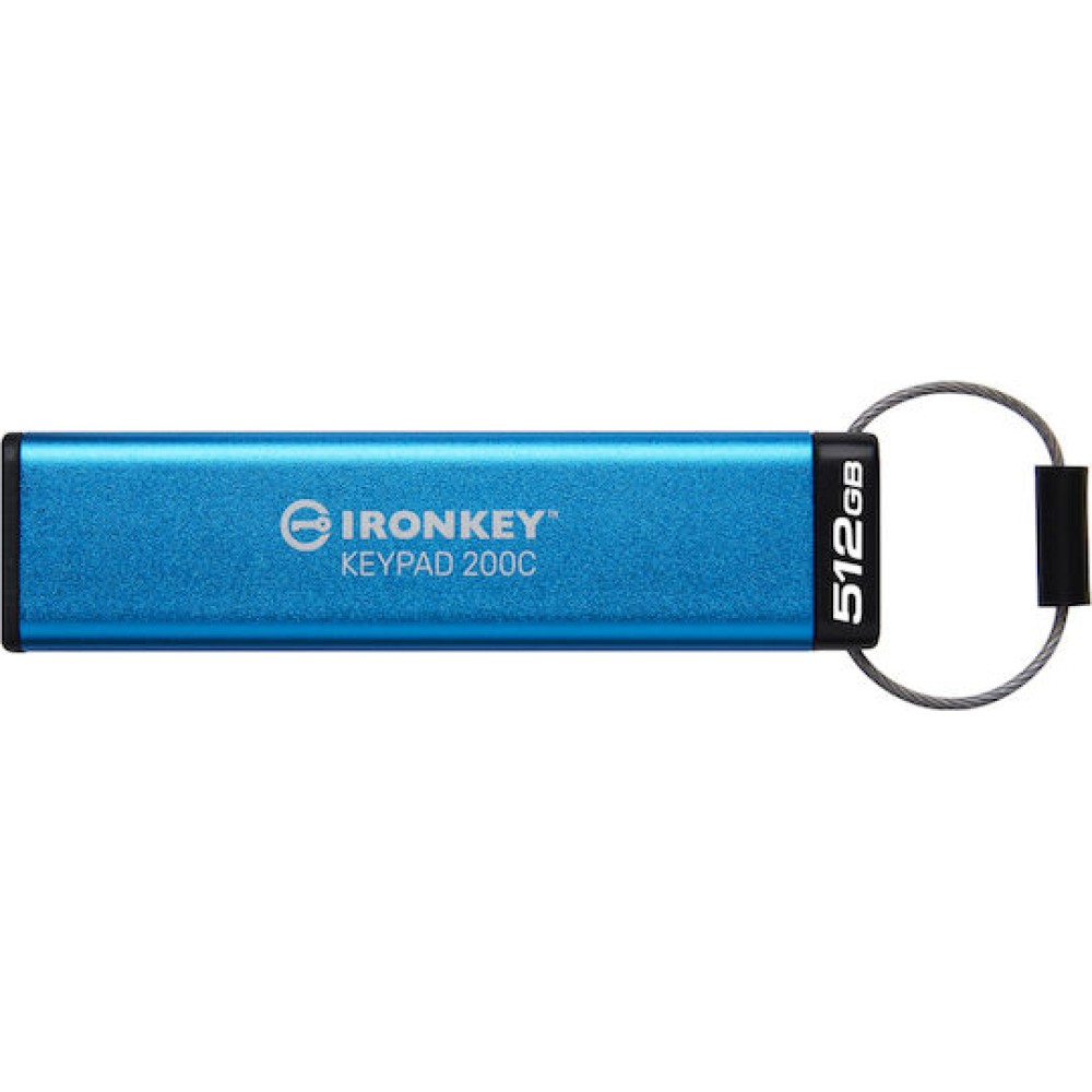 Kingston IronKey Keypad 200C 256GB USB 3.2 Stick με σύνδεση USB-C Μπλε