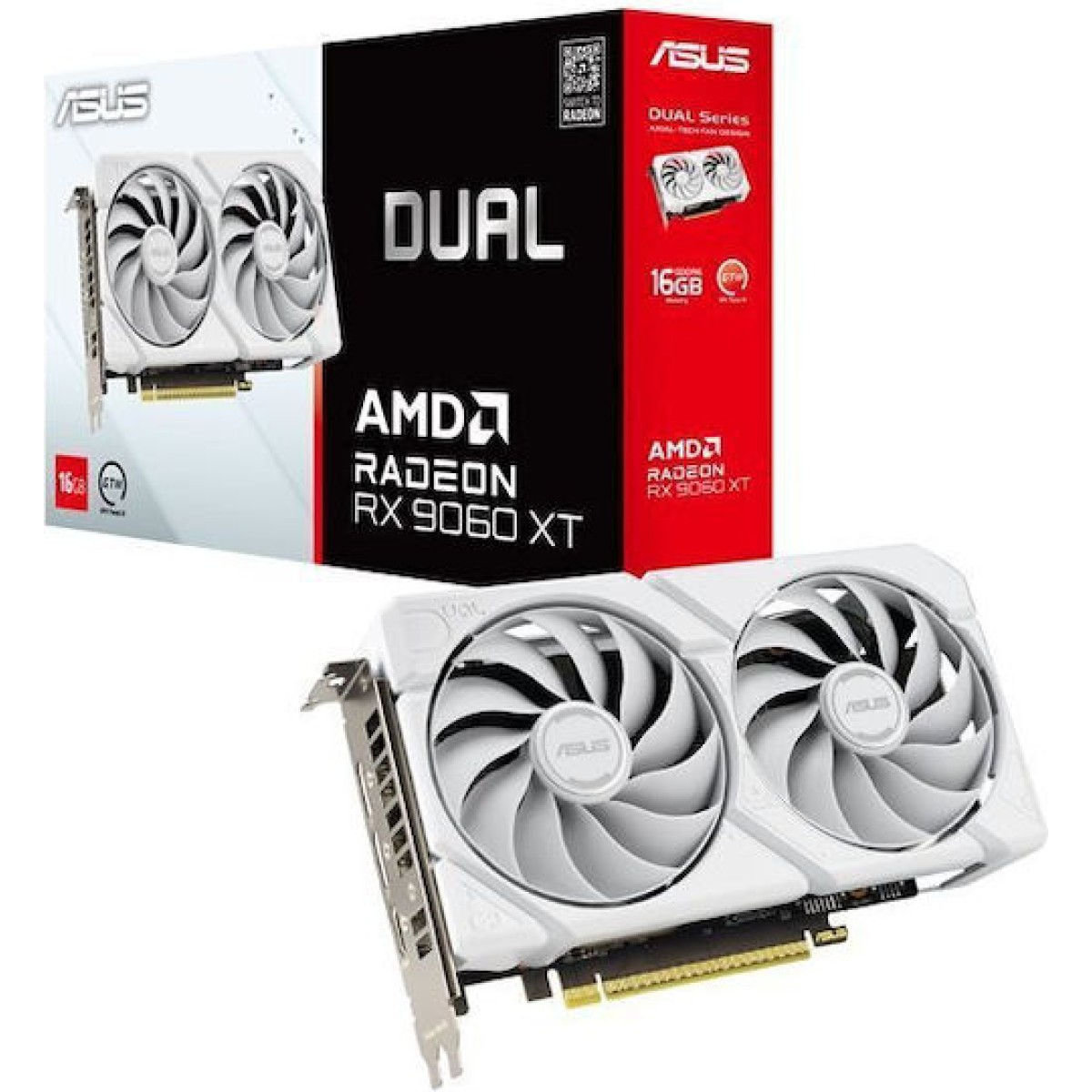 Asus Radeon RX 9060 XT 16GB GDDR6 Dual White Κάρτα Γραφικών