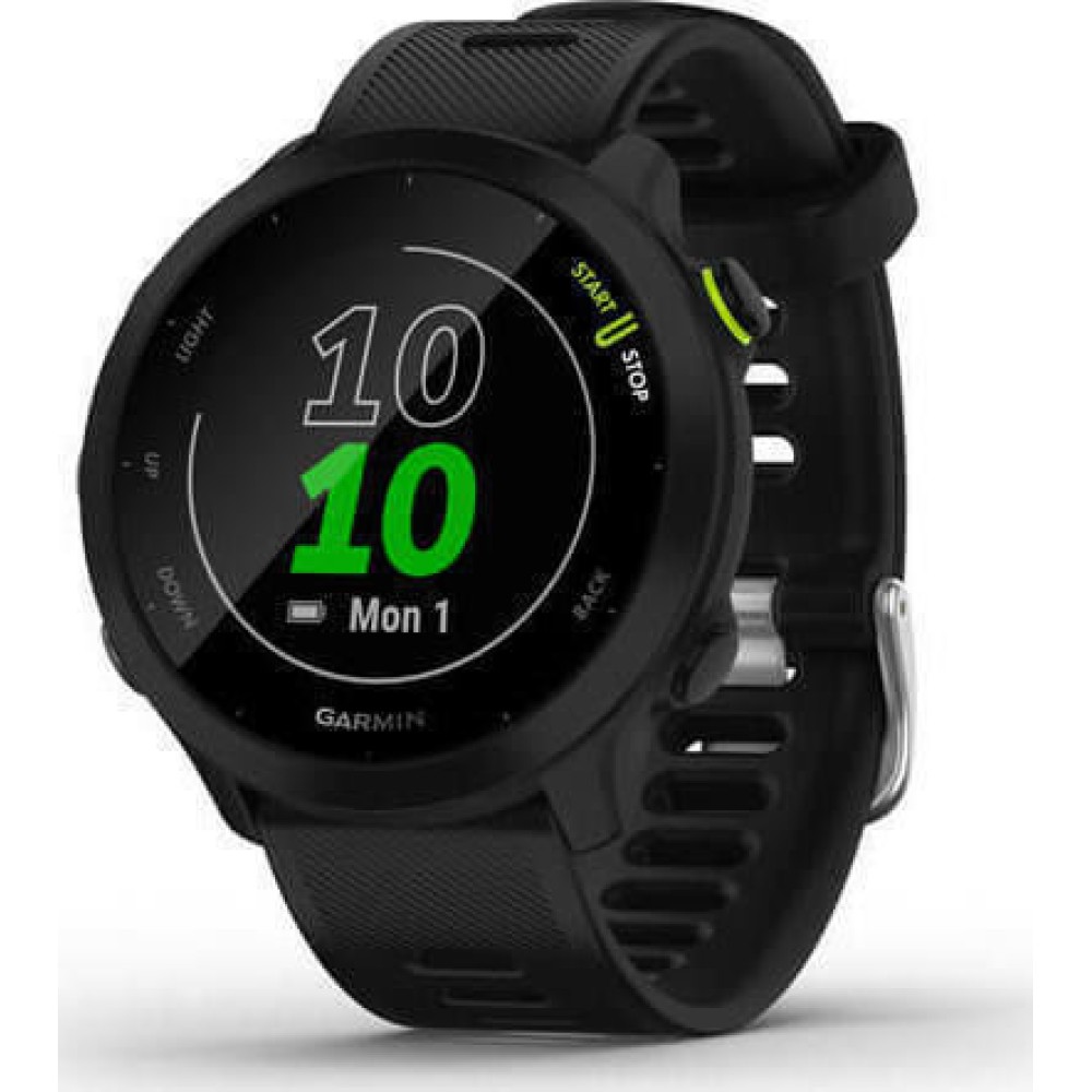 Garmin Forerunner 55 42mm Αδιάβροχο Smartwatch με Παλμογράφο (Black)