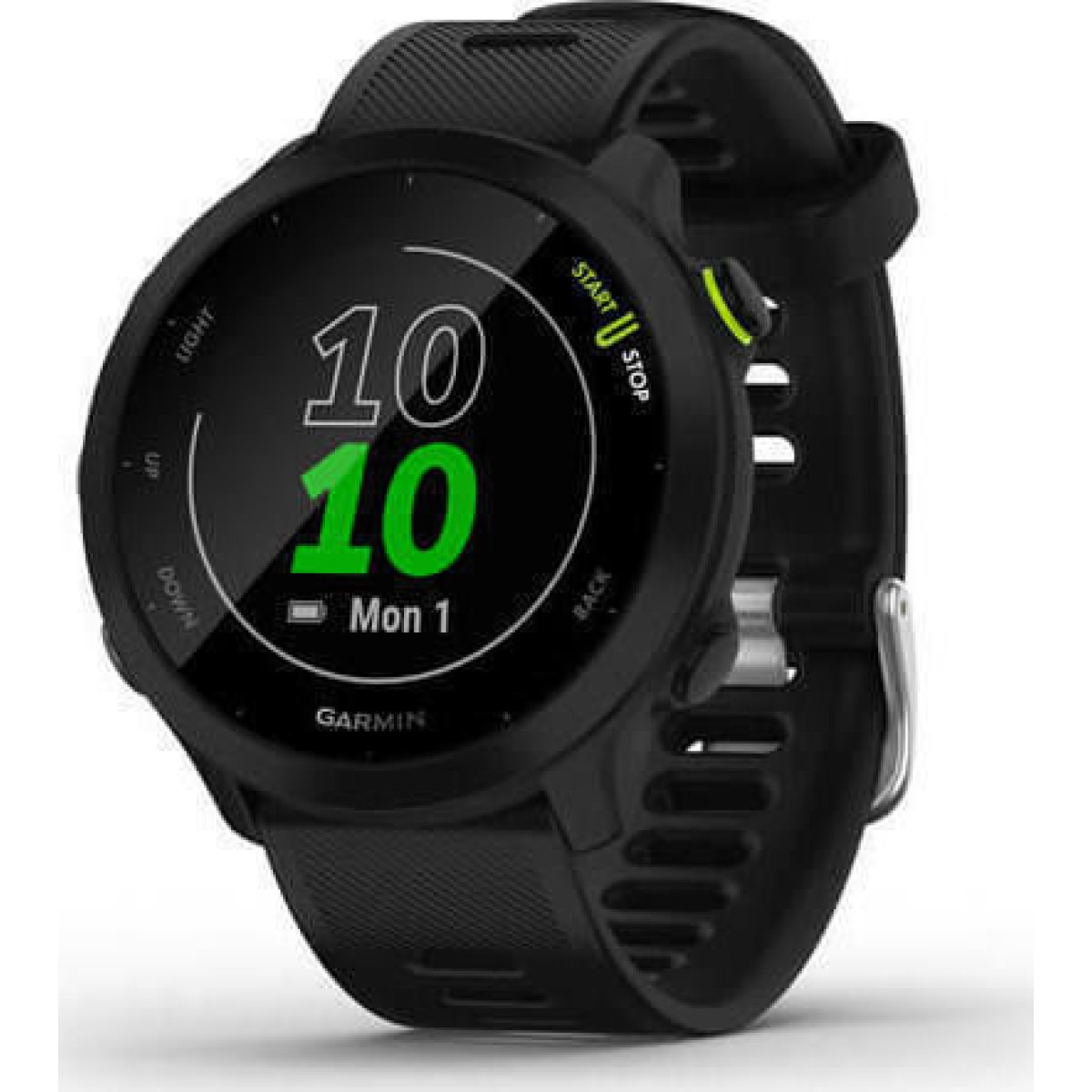 Forerunner 55 (schwarz, 42 mm, Silikon-Armband)