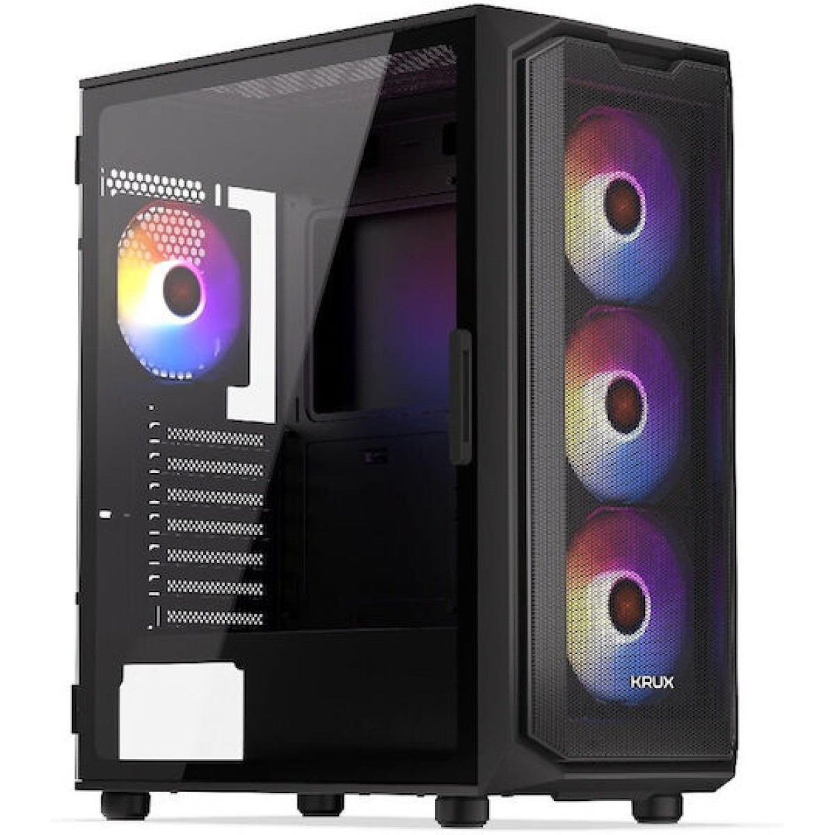 Krux Orona Gaming Midi Tower Κουτί Υπολογιστή με Πλαϊνό Παράθυρο Μαύρο