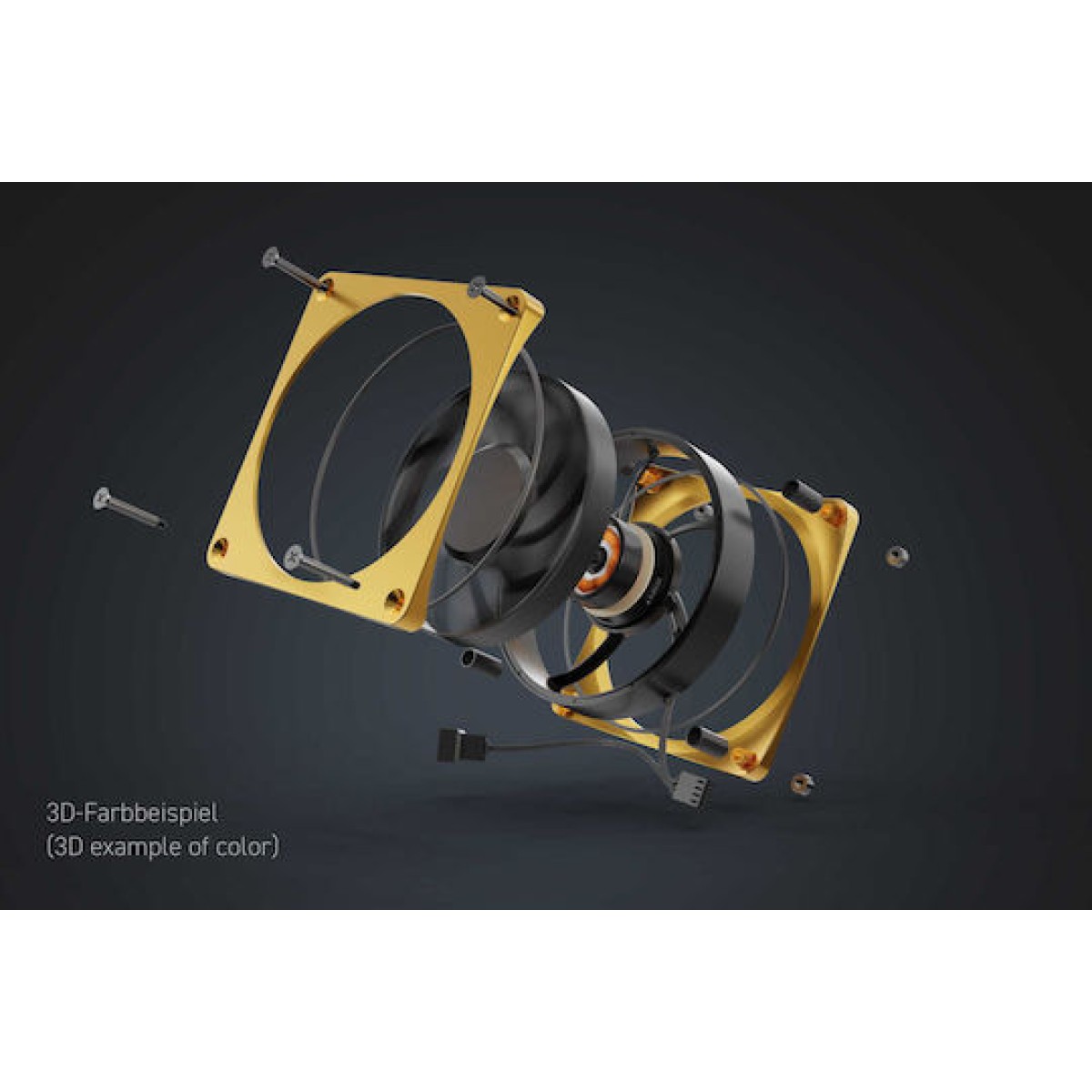 Alphacool Apex Stealth Metal Power Case Fan 120mm με Σύνδεση 4-Pin PWM Χρυσό