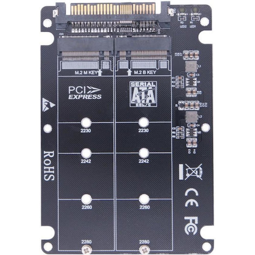 Ngff M.2 Nvme To U.2 2 Ports Adapter Card Dual Ssd To U.2 Sff-8639 Card Adapter