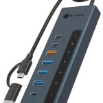 Icy Box Hub 9 Θυρών με σύνδεση USB-A Γκρι